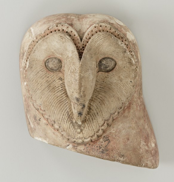 Barn Owl sculpture. Owls were unusual in Egyptian art for being depicted face-on instead of in profile.Photo Anna Ressman. Courtesy of the Oriental Institute of the University of Chicago.