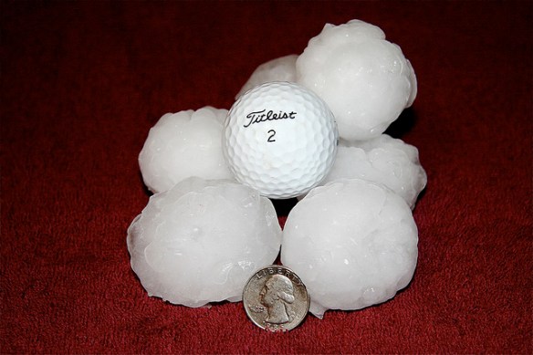 Hail stones larger than gold balls (from North Dakota, not Alberta, but you get the idea). Photo by SnoShuu*