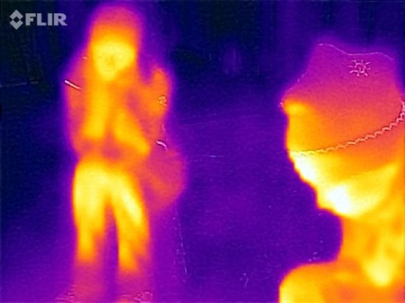 Fire makes your face and knees hot when you are facing it.